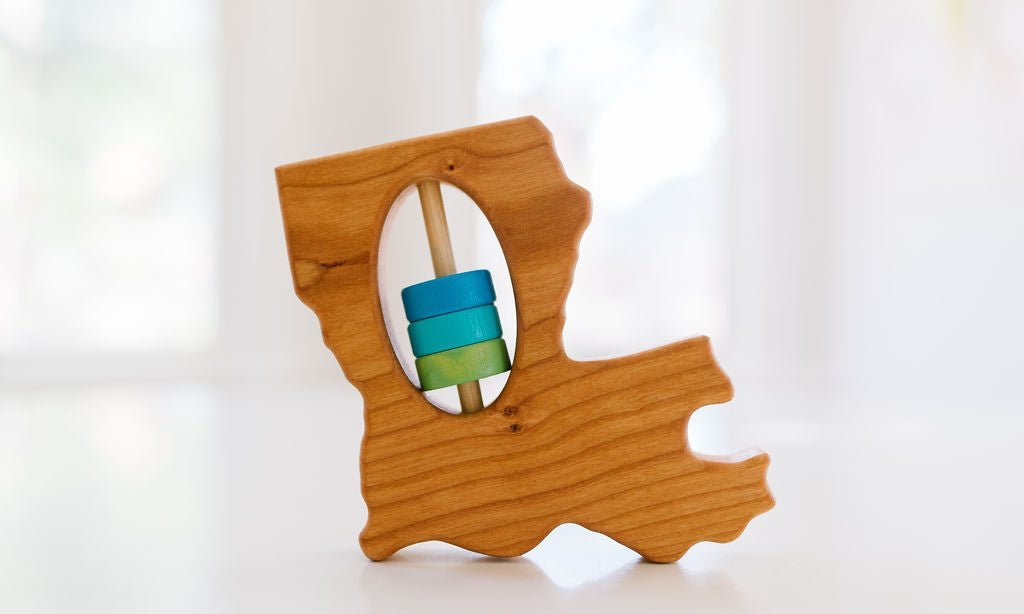 Louisiana State Wooden Baby Rattle™ - Norani Baby
