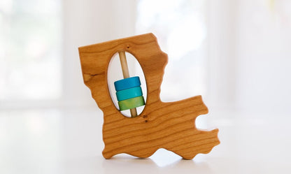 Louisiana State Wooden Baby Rattle™ - Norani Baby
