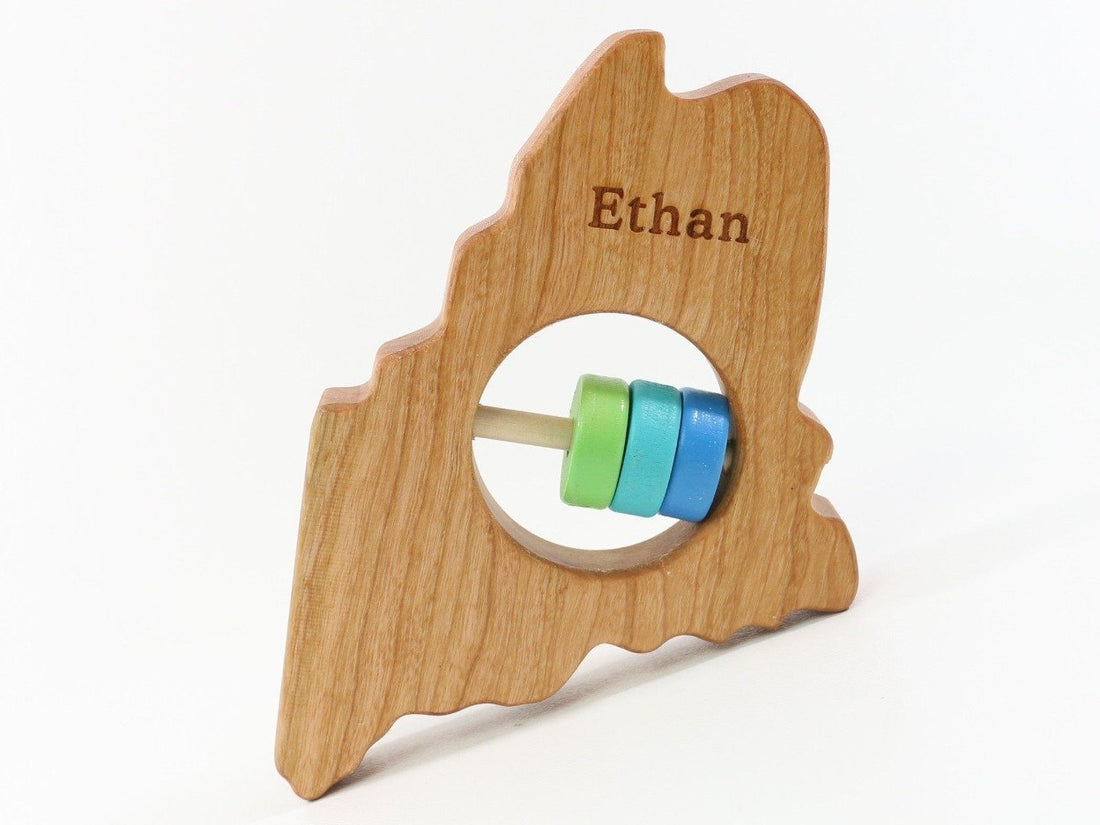 Maine State Wooden Baby Rattle™ - Norani Baby
