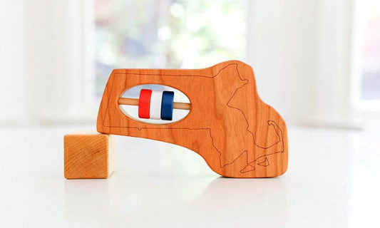 Massachusetts State Wooden Baby Rattle™ - Norani Baby