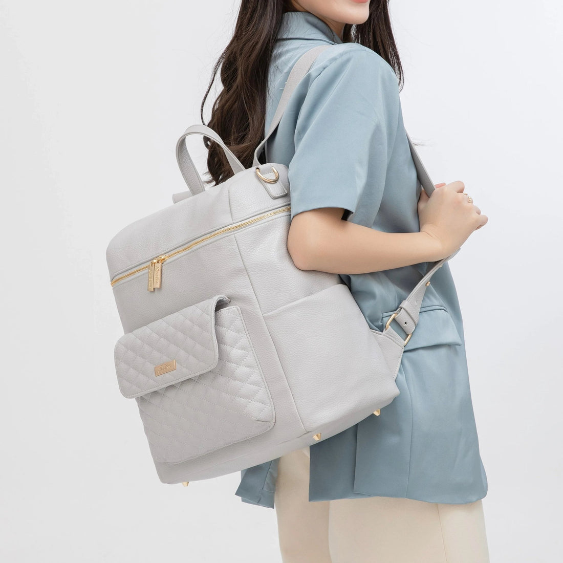 Signature Diaper Bag Stone Grey - Norani Baby