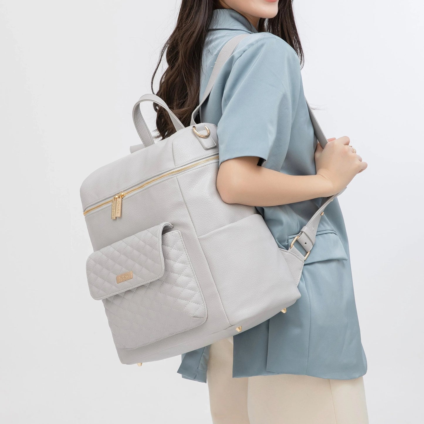 Signature Diaper Bag Stone Grey - Norani Baby
