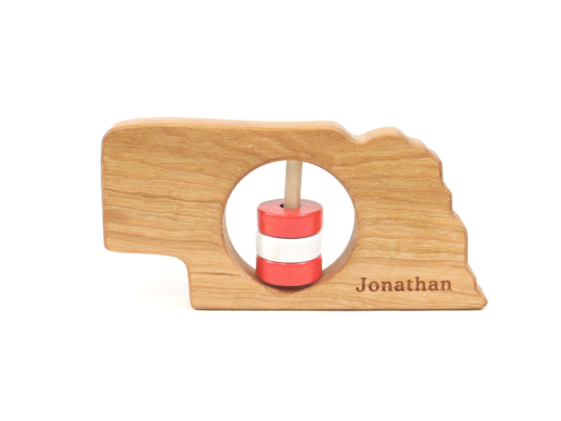 Nebraska State Wooden Baby Rattle™ - Norani Baby