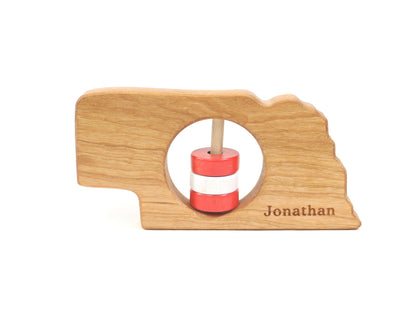 Nebraska State Wooden Baby Rattle™ - Norani Baby