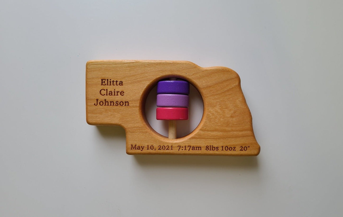 Nebraska State Wooden Baby Rattle™ - Norani Baby
