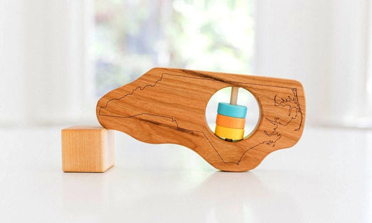 North Carolina State Wooden Baby Rattle™ - Norani Baby