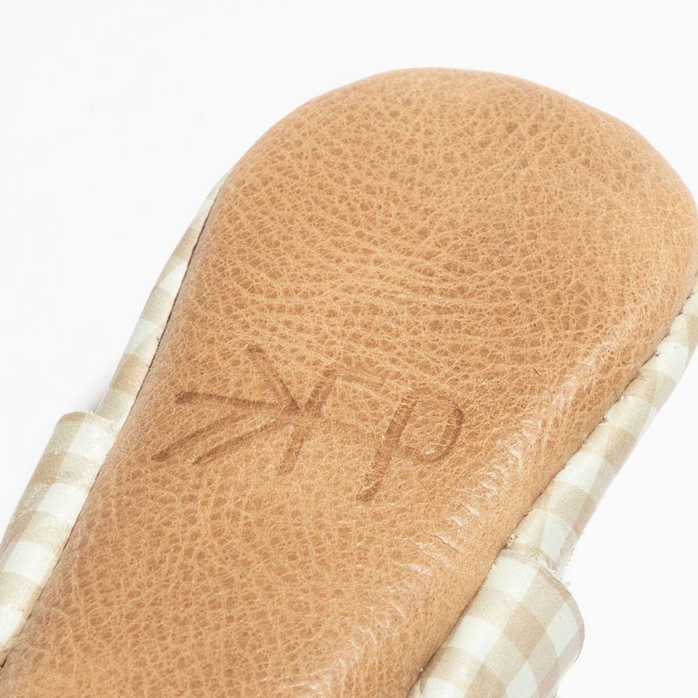 Almond Gingham Mary Jane Baby Shoe - Norani Baby