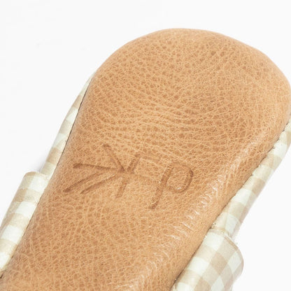 Almond Gingham Mary Jane Baby Shoe - Norani Baby