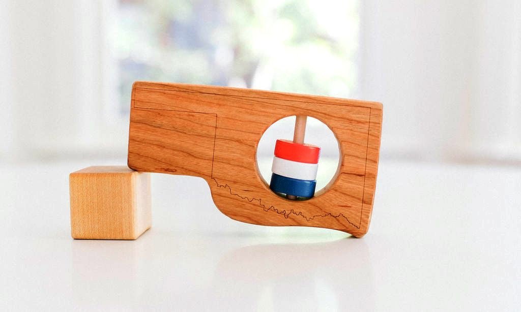 Oklahoma State Wooden Baby Rattle™ - Norani Baby