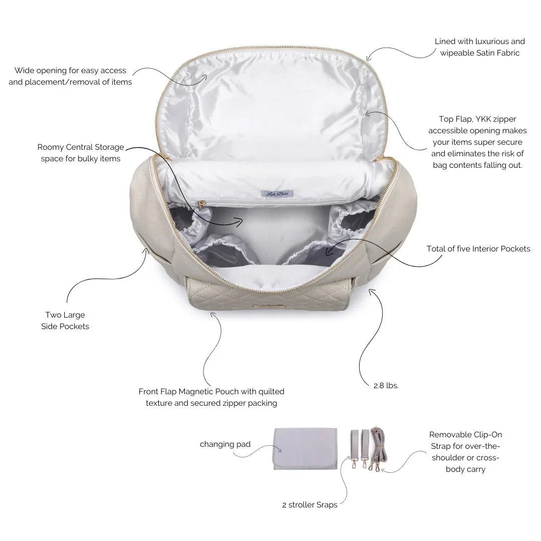 Signature Diaper Bag Pearl White - Norani Baby