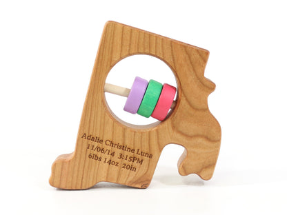 Rhode Island State Wooden Baby Rattle™ - Norani Baby