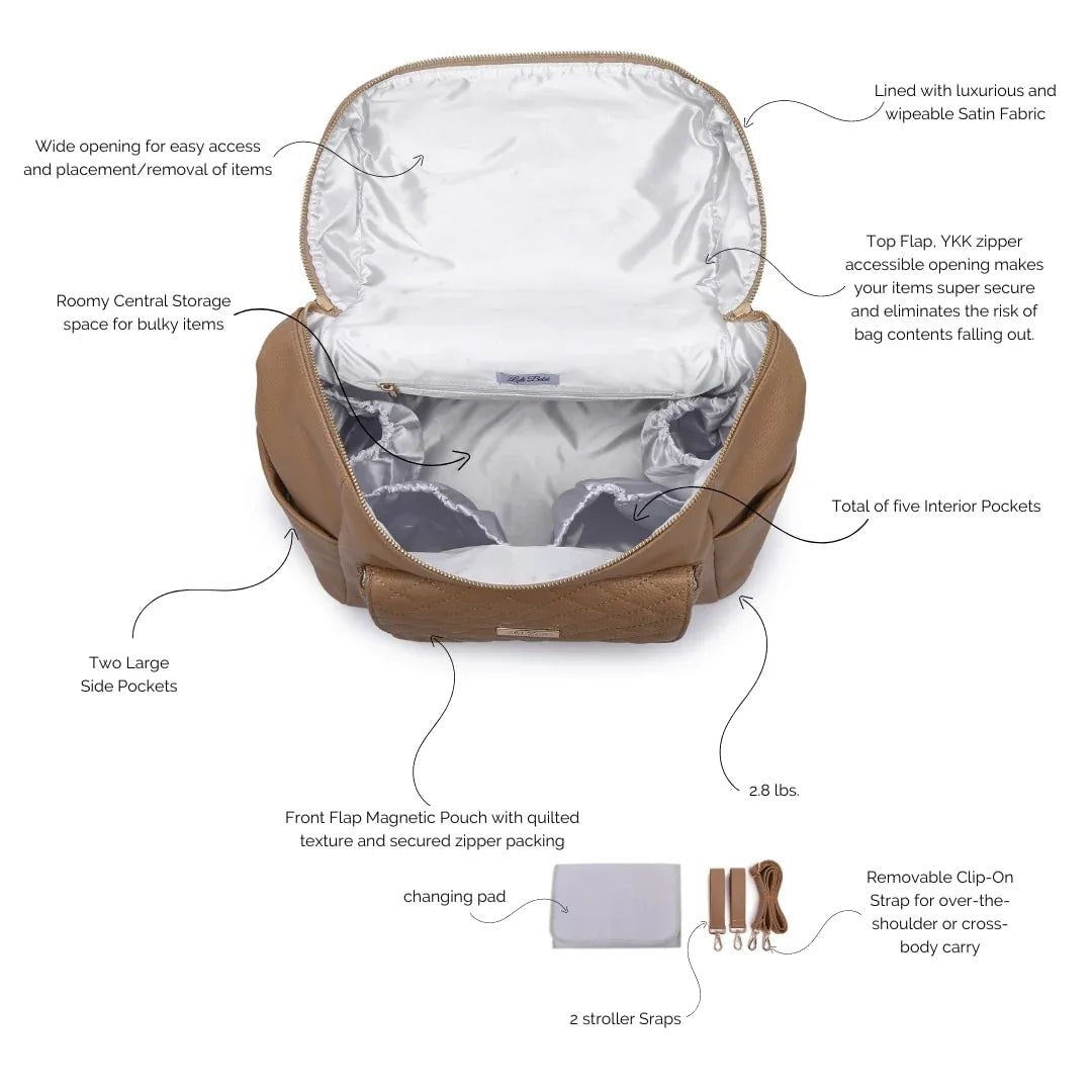 Signature Diaper Bag Latte Brown - Norani Baby