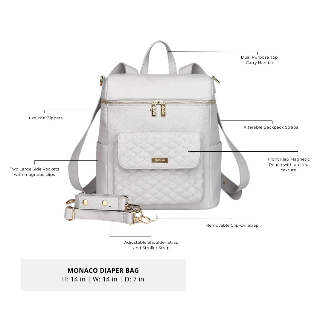 Signature Diaper Bag Pearl White - Norani Baby