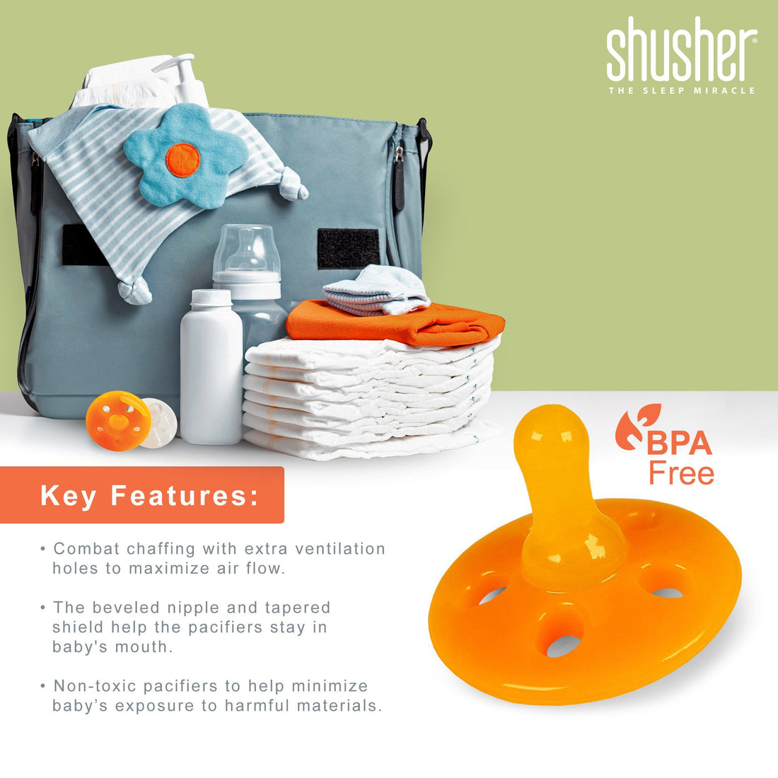 Shusher Sloth + 6 - Pack Shushie™ Pacifiers – Soothing Bundle with Cuddly Cry Detection - Norani Baby