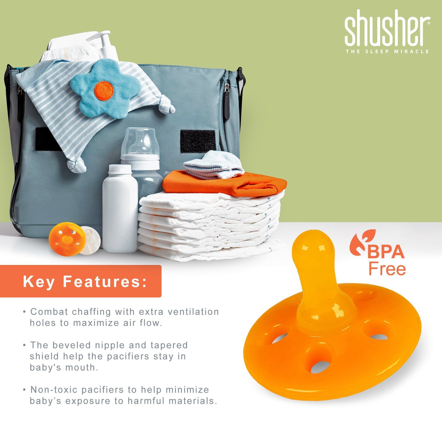 Shusher Sloth + 6 - Pack Shushie™ Pacifiers – Soothing Bundle with Cuddly Cry Detection - Norani Baby
