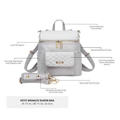 Petit Diaper Bag Stone Grey - Norani Baby