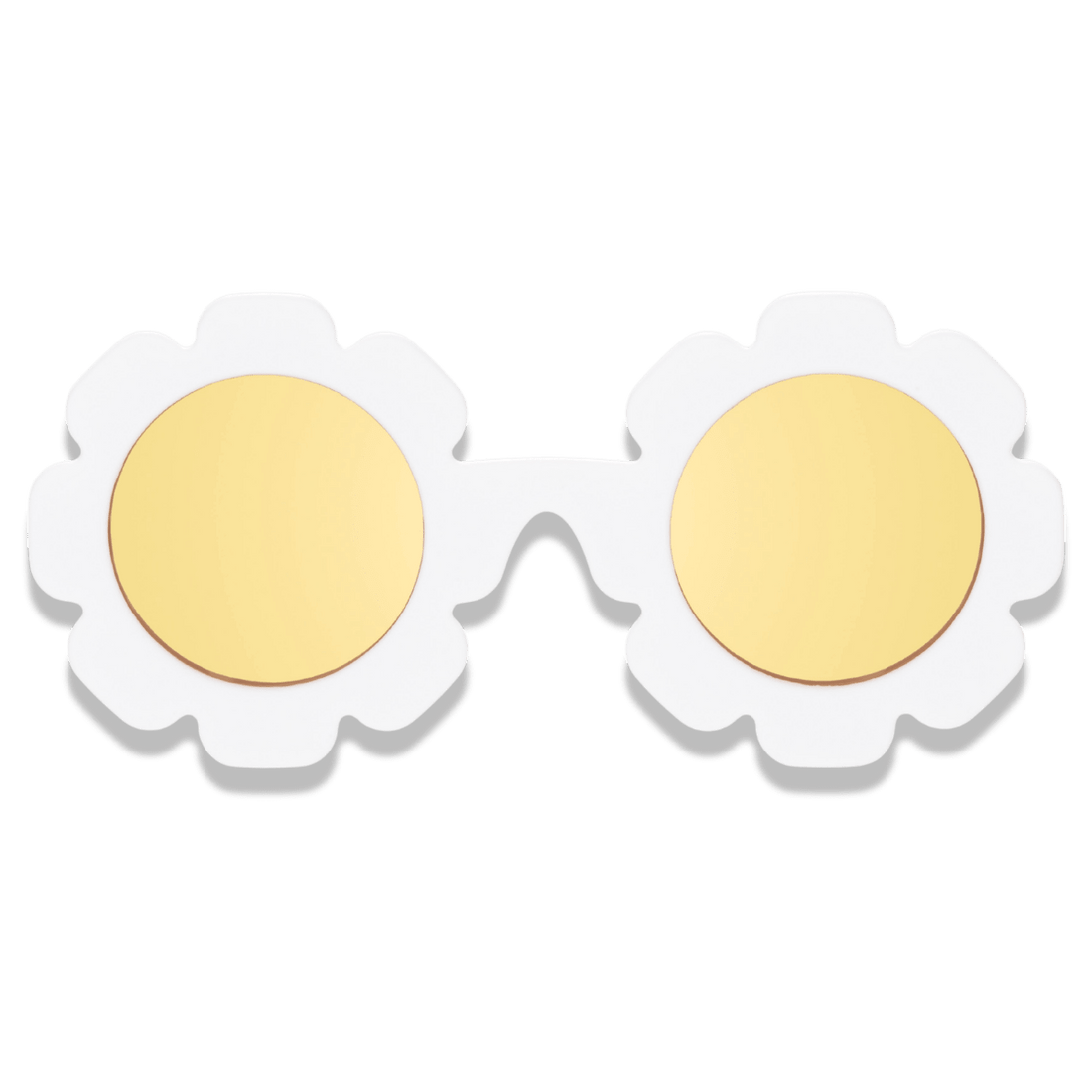 White Daisy Flower I Polarized Yellow Mirrored Lenses - Norani Baby