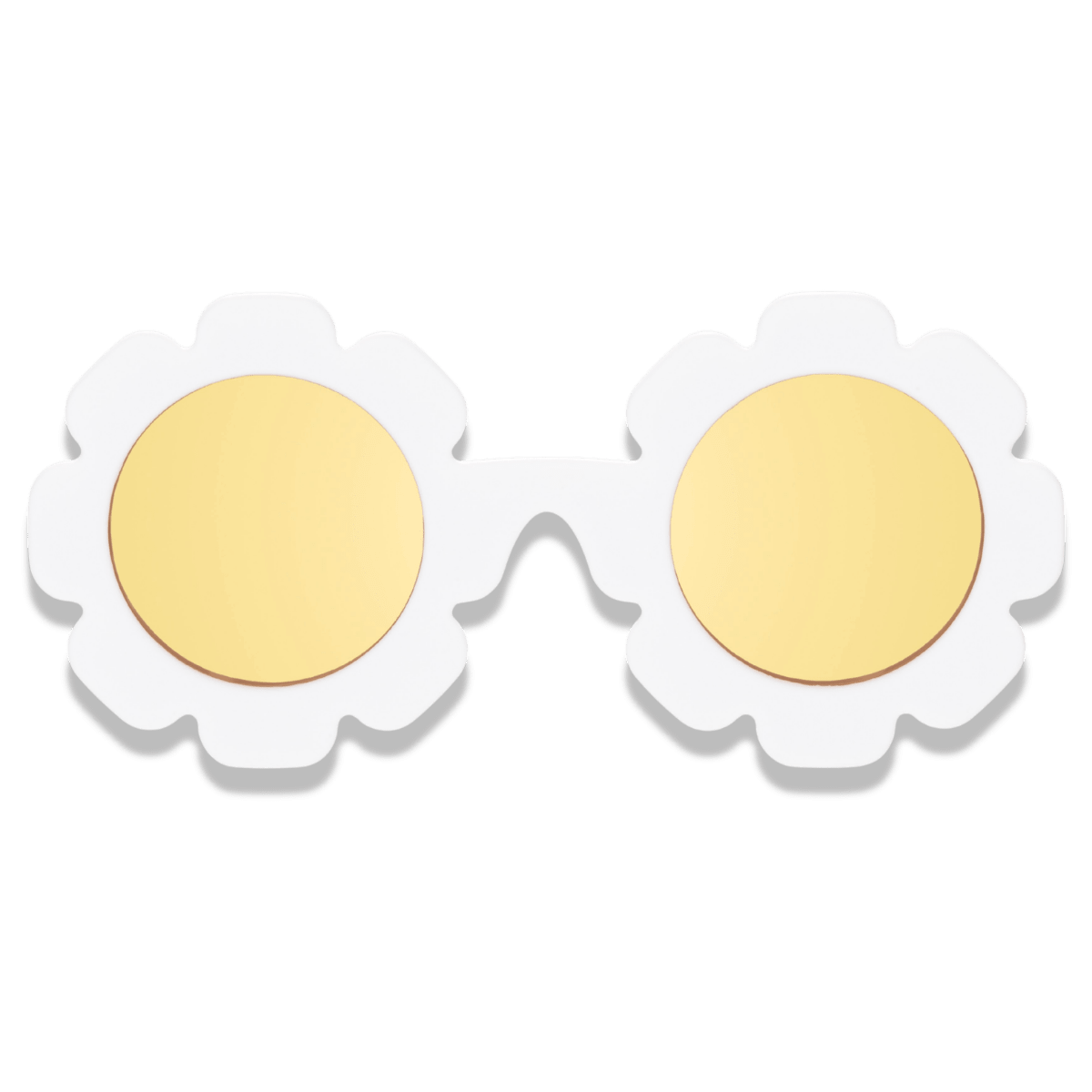 White Daisy Flower I Polarized Yellow Mirrored Lenses - Norani Baby