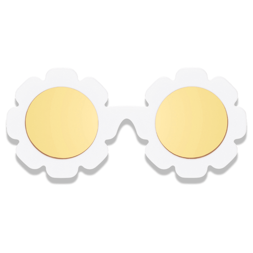 White Daisy Flower I Polarized Yellow Mirrored Lenses - Norani Baby