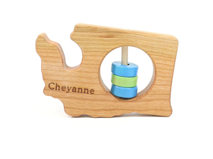 Washington State Wooden Baby Rattle™ - Norani Baby