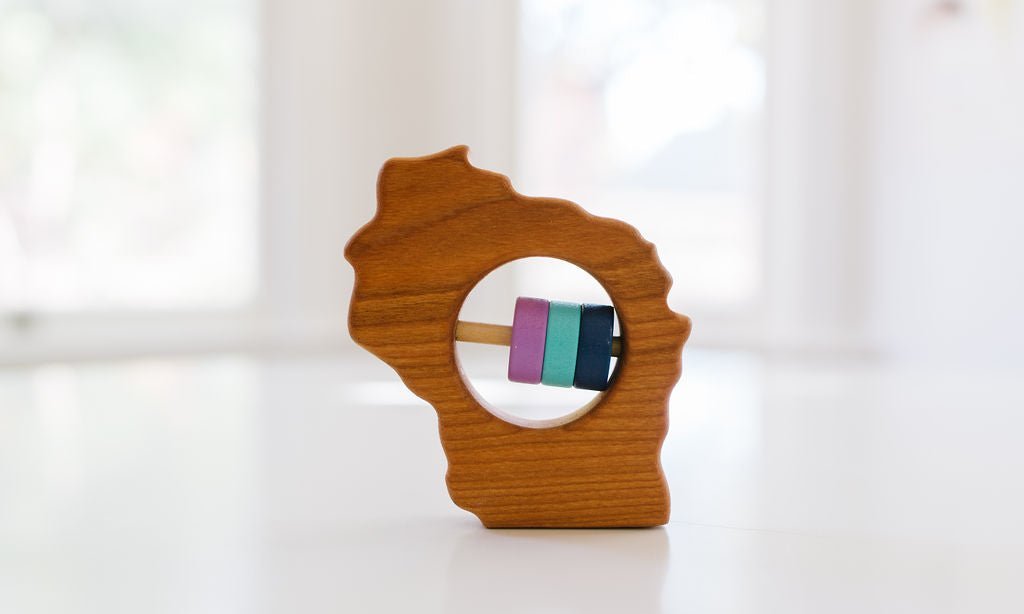 Wisconsin State Wooden Baby Rattle™ - Norani Baby